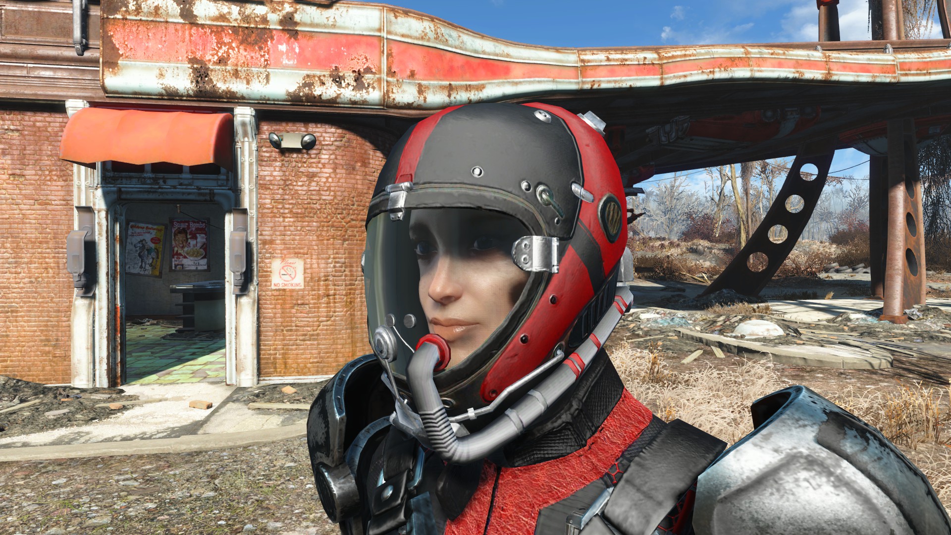 Fallout 4 красный летный шлем (119) фото