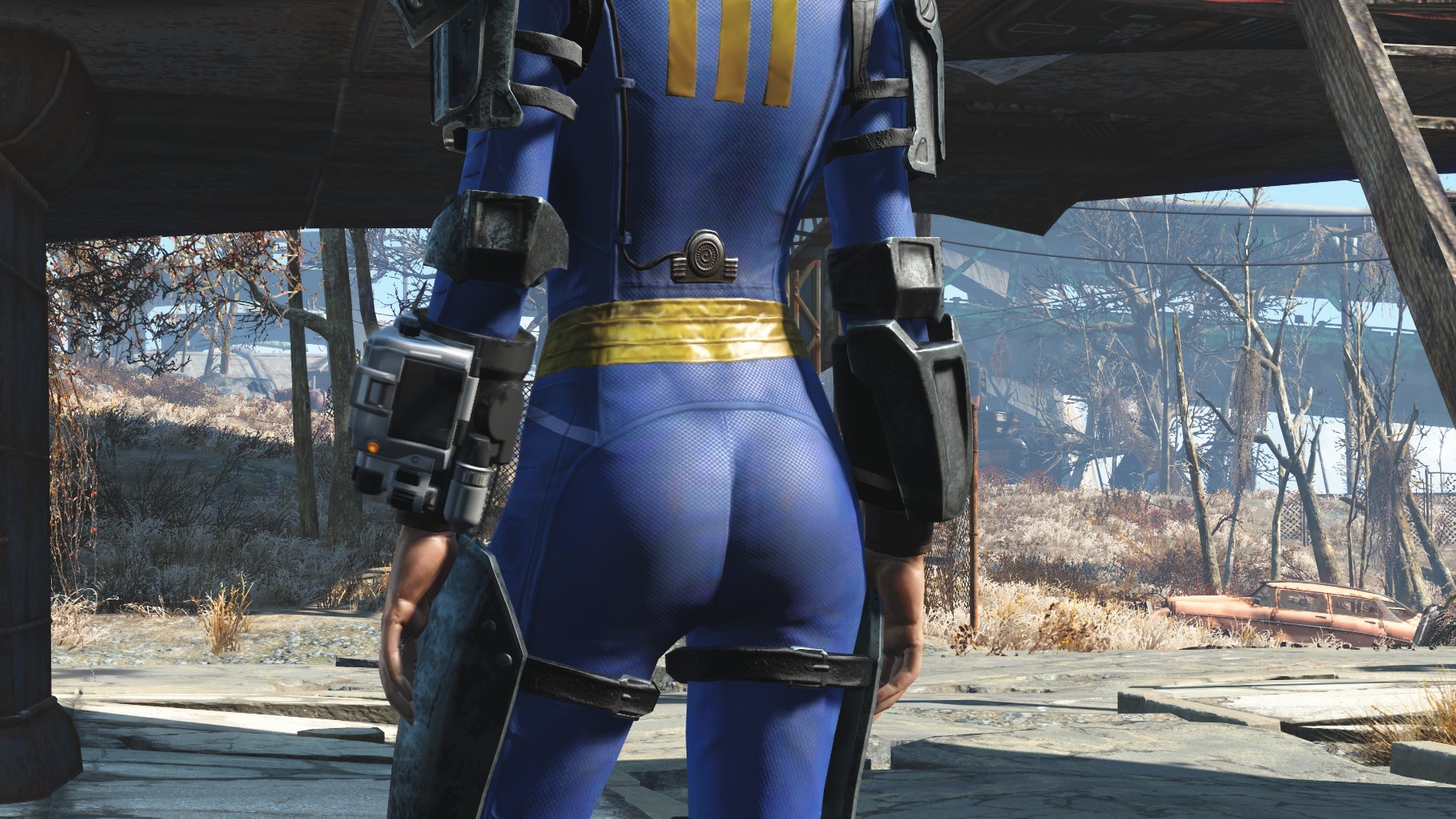Fallout 4 vault suit with armor фото 66